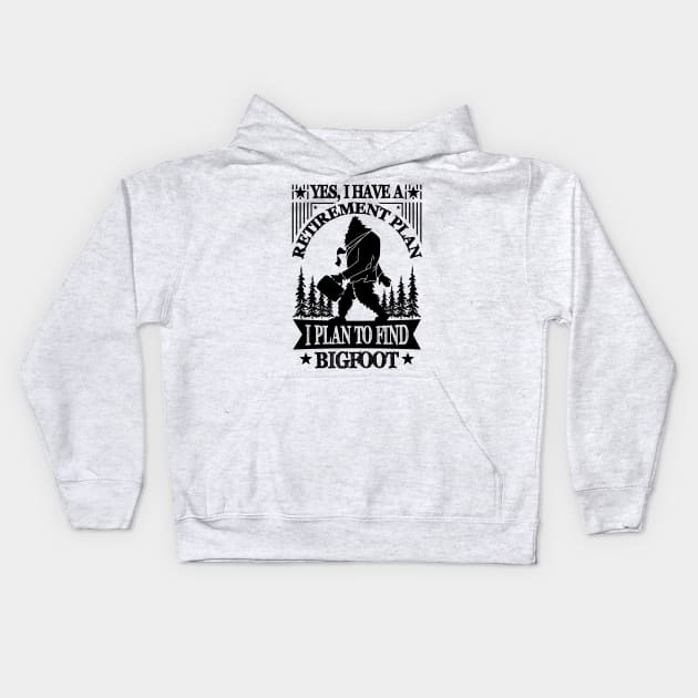 Bigfoot Silhouette Kids Hoodie by Tesszero